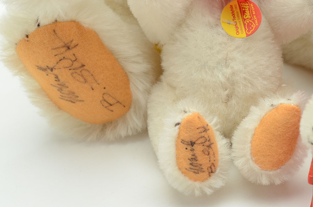 Steiff 1982 Original White Mohair Teddy Bear Set of Five