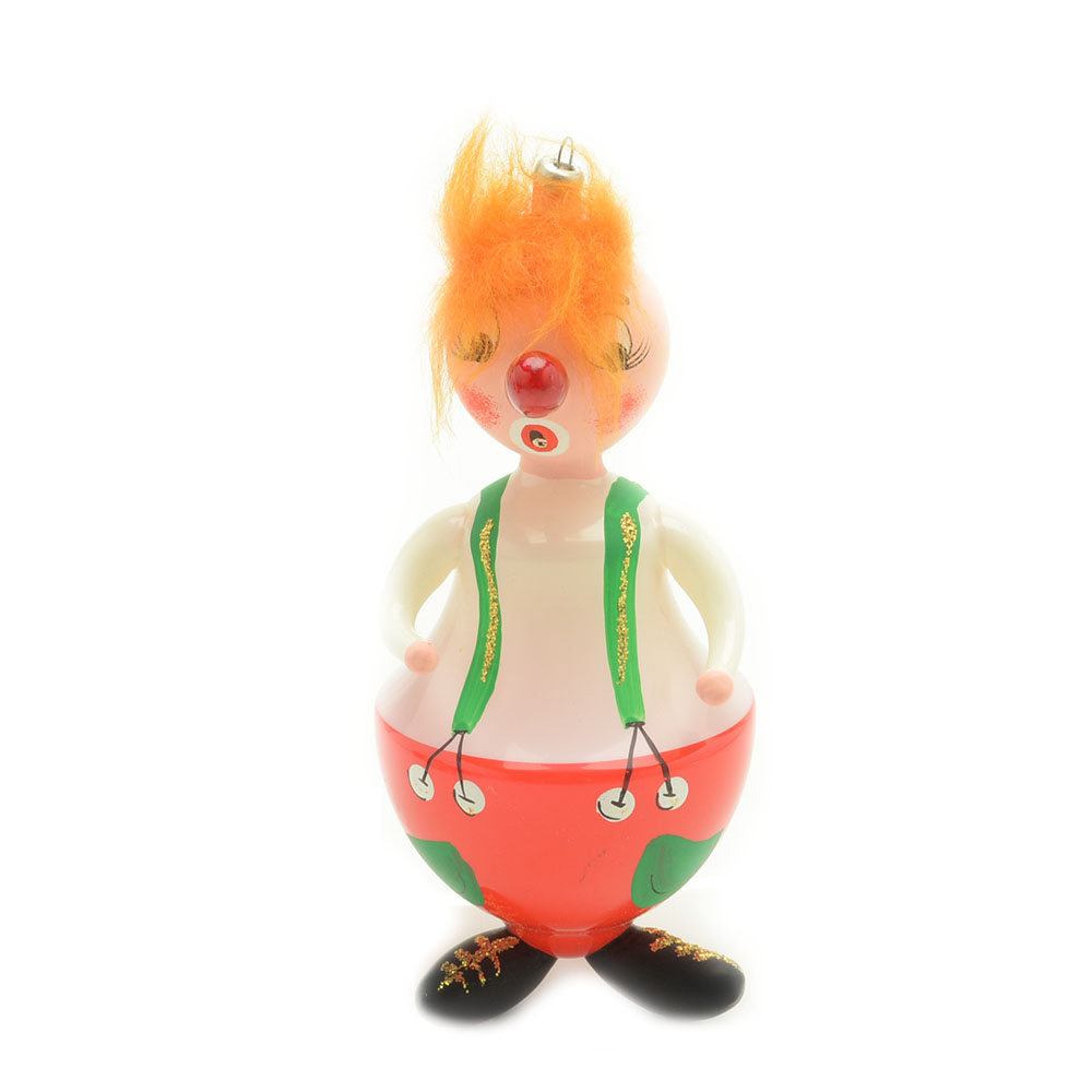 Vintage "Soffieria de Carlini" Hand Blown Clown Ornament