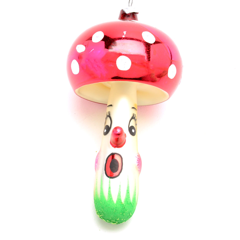 Vintage "Soffieria de Carlini" Hand Blown Mushroom Ornament