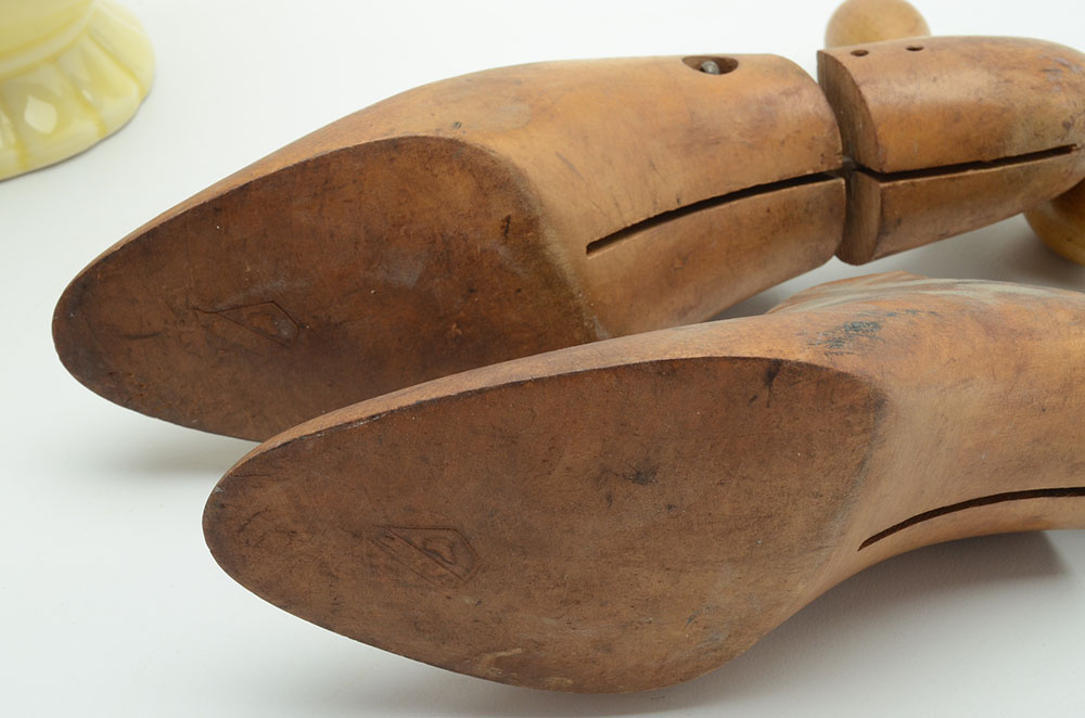 Vintage Umbrella with Pottery Vase and Shoe Stretchers