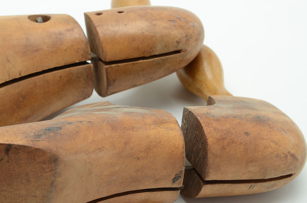 Vintage Umbrella with Pottery Vase and Shoe Stretchers