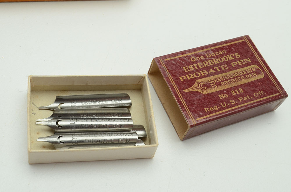Esterbrook's Pen Nibs with Vintage Phone and Clock
