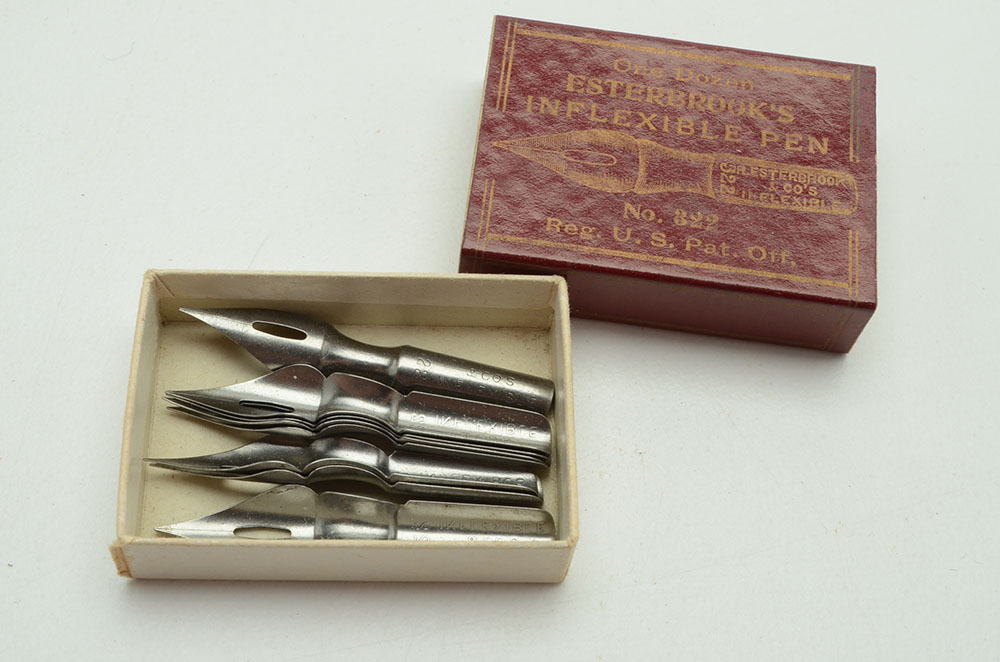 Esterbrook's Pen Nibs with Vintage Phone and Clock