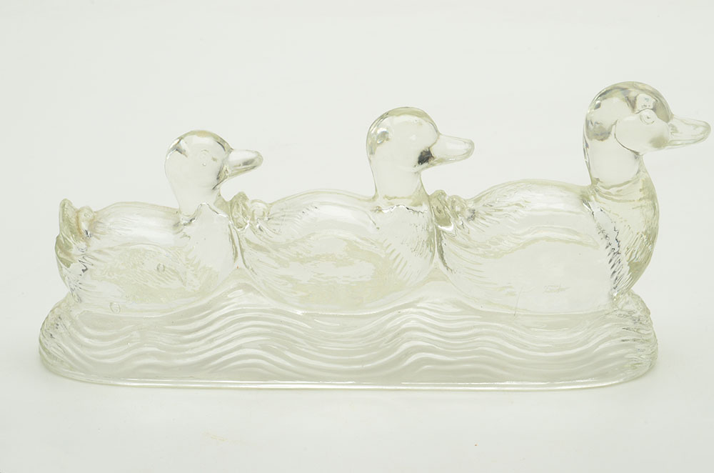 Three Antique Glass Candy Containers