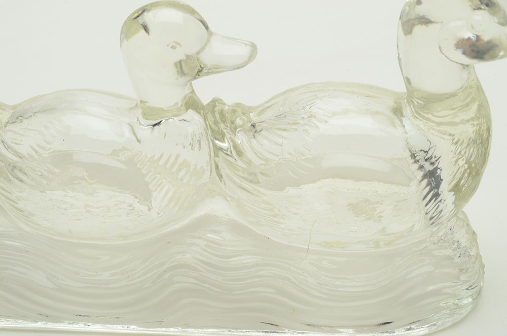 Three Antique Glass Candy Containers