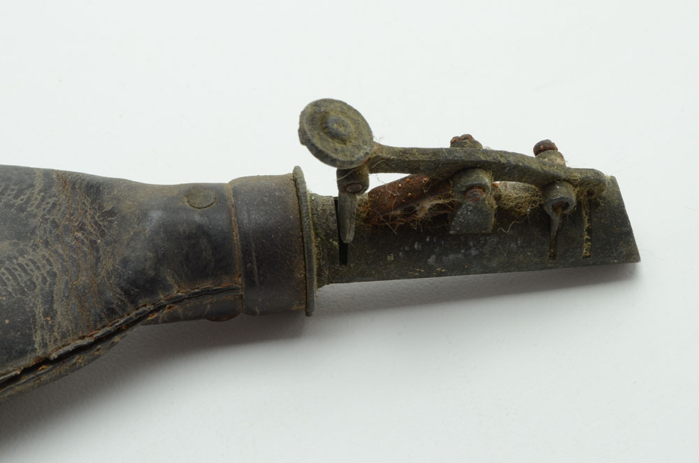 Civil War Era Embossed Leather Powder Shot Flask