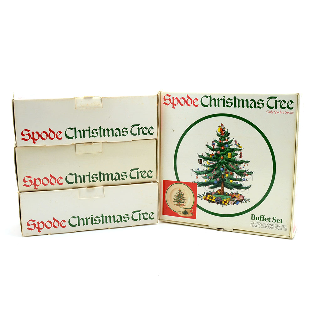 Spode "Christmas Tree" China Buffet Service for Four