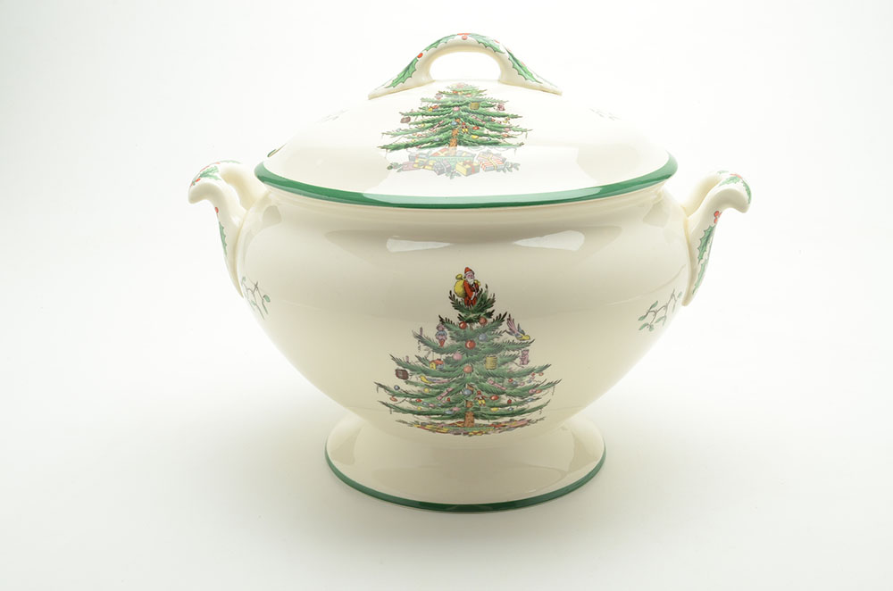 Spode "Christmas Tree" Large China Tureen and Serving Platter