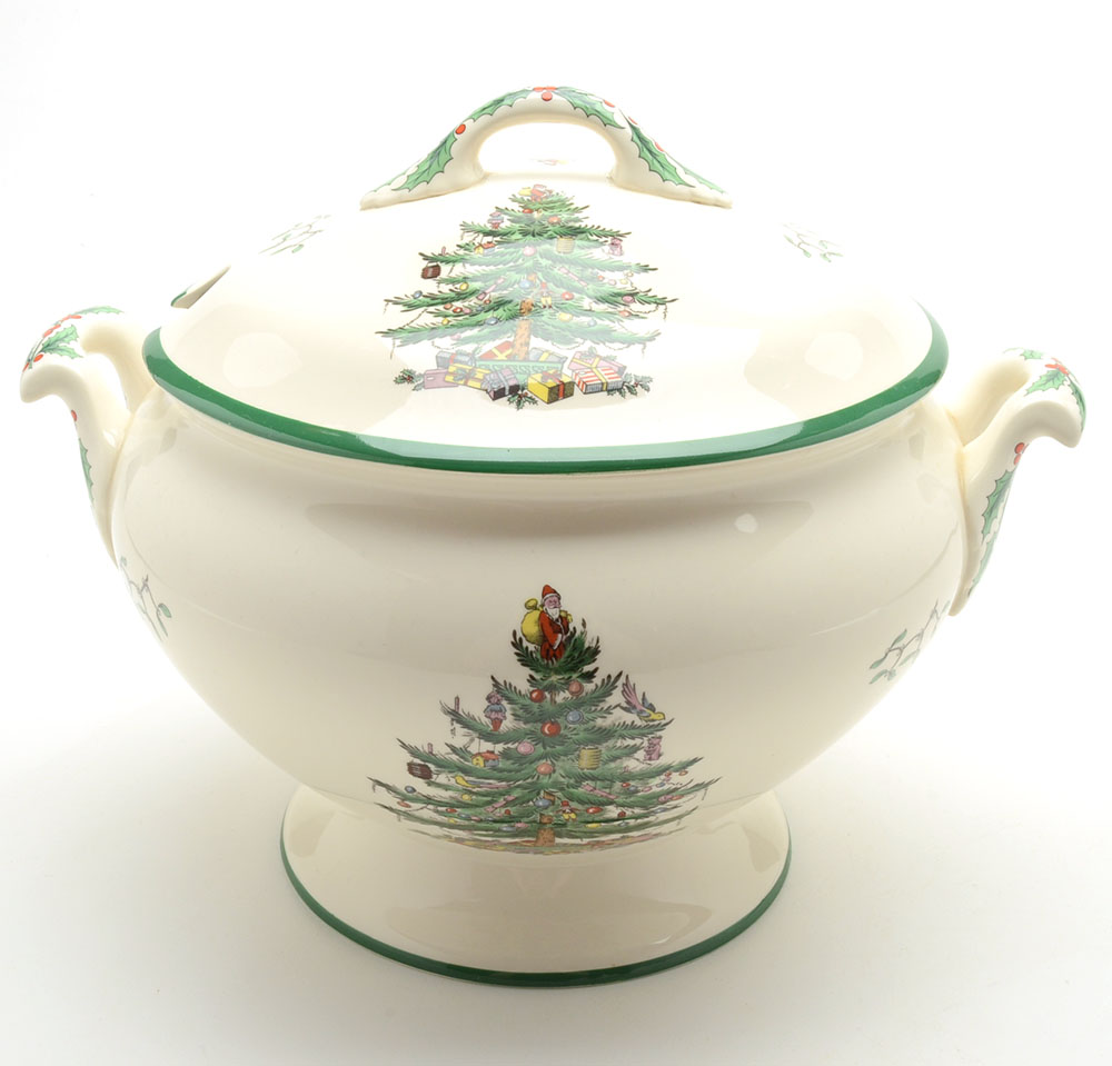 Spode "Christmas Tree" Large China Tureen and Serving Platter