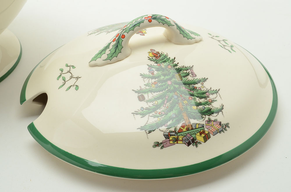 Spode "Christmas Tree" Large China Tureen and Serving Platter