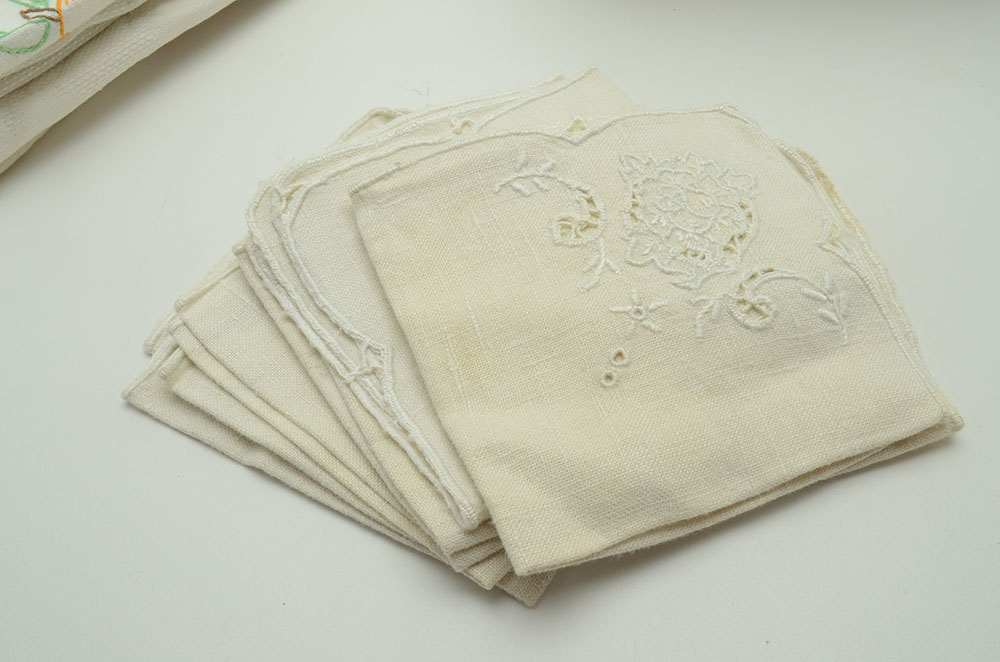 Vintage Embroidered and Hand-Crocheted Linens