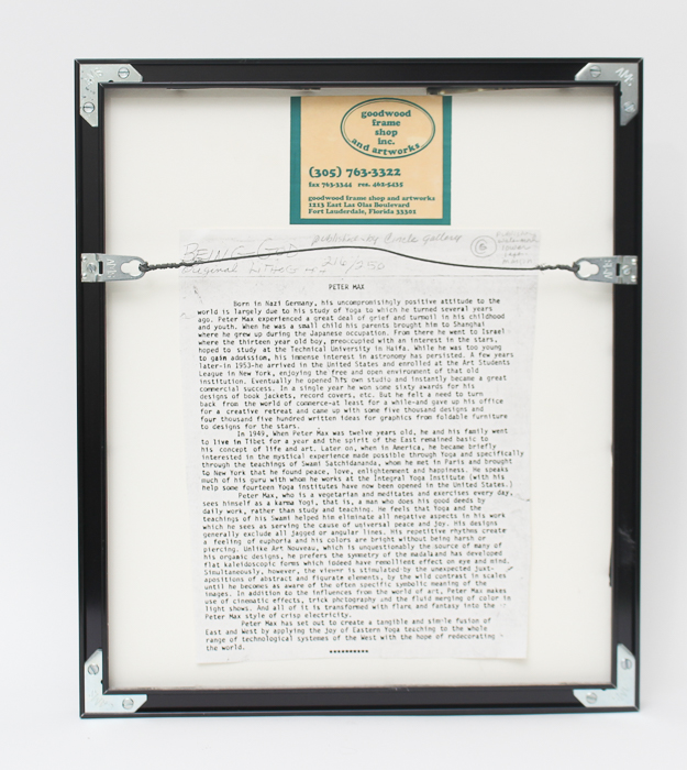 Peter Max Limited Edition Lithograph "Being God"