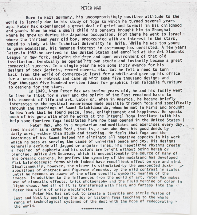 Peter Max Limited Edition Lithograph "Being God"