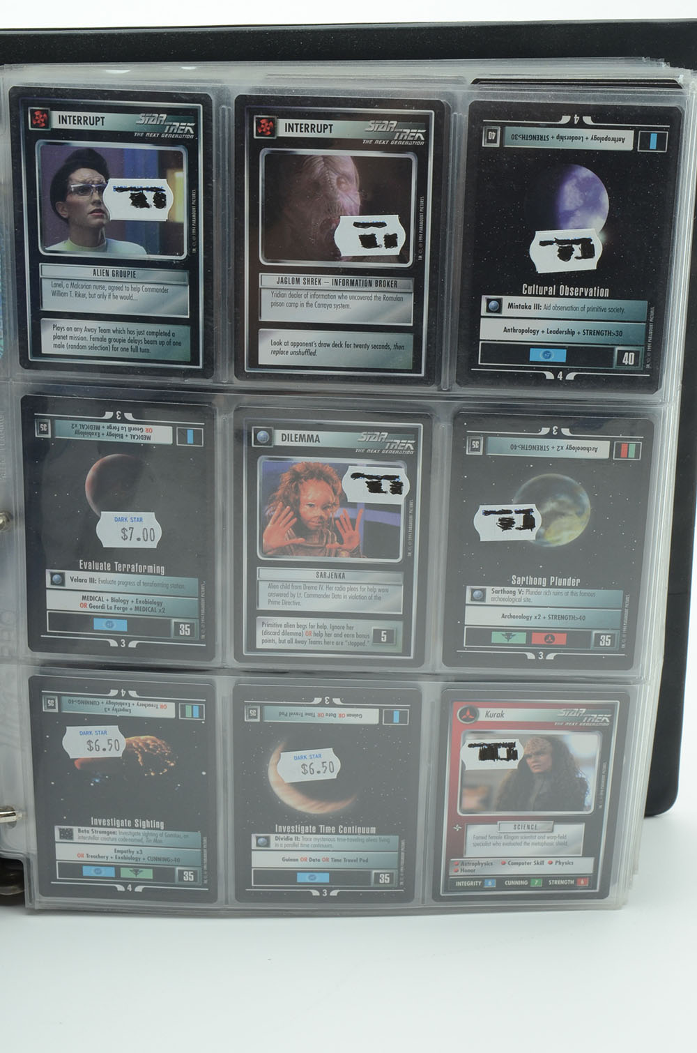 1990s “Star Trek: The Next Generation Card Game” Cards in Card Binder
