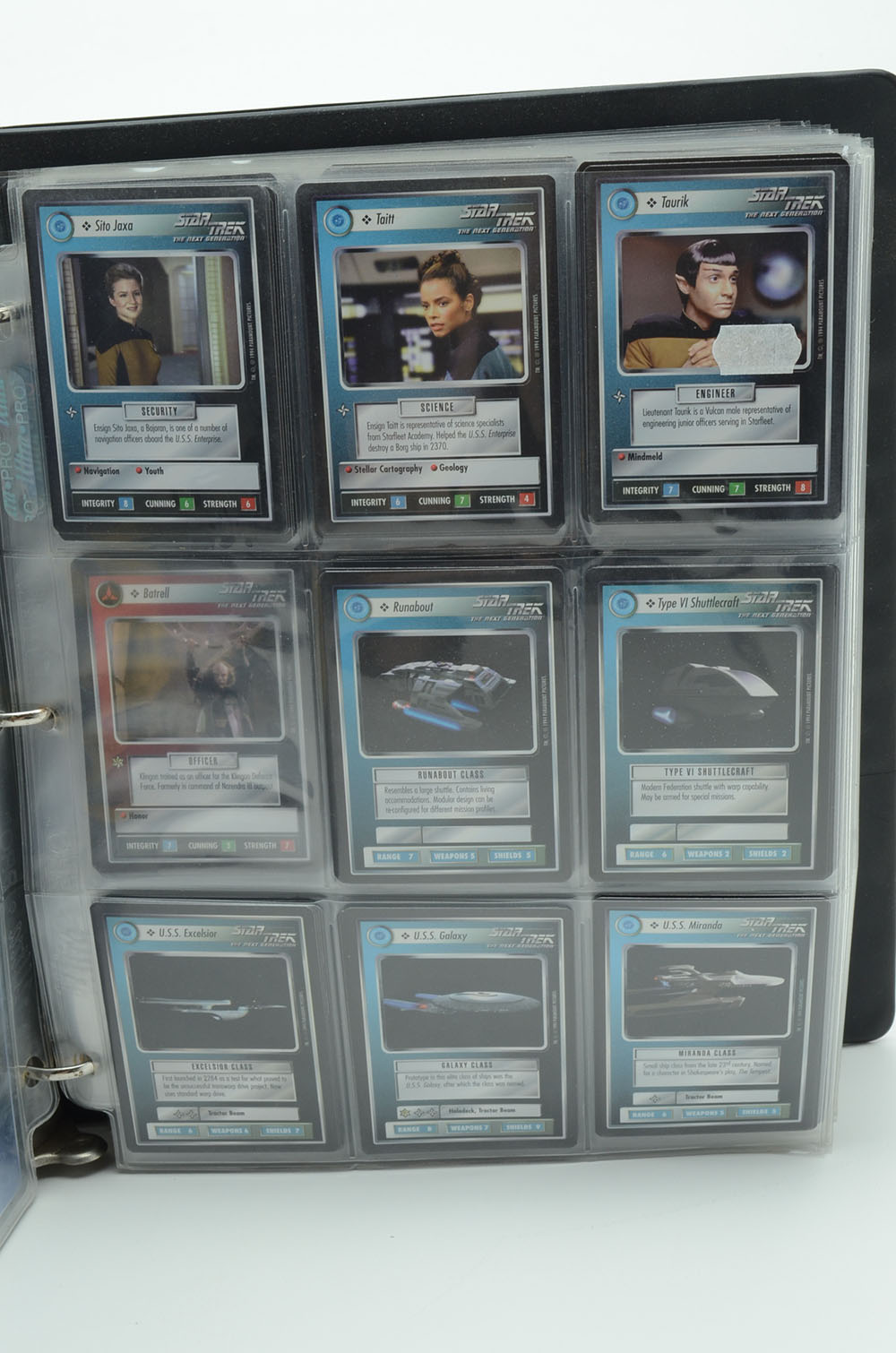 1990s “Star Trek: The Next Generation Card Game” Cards in Card Binder