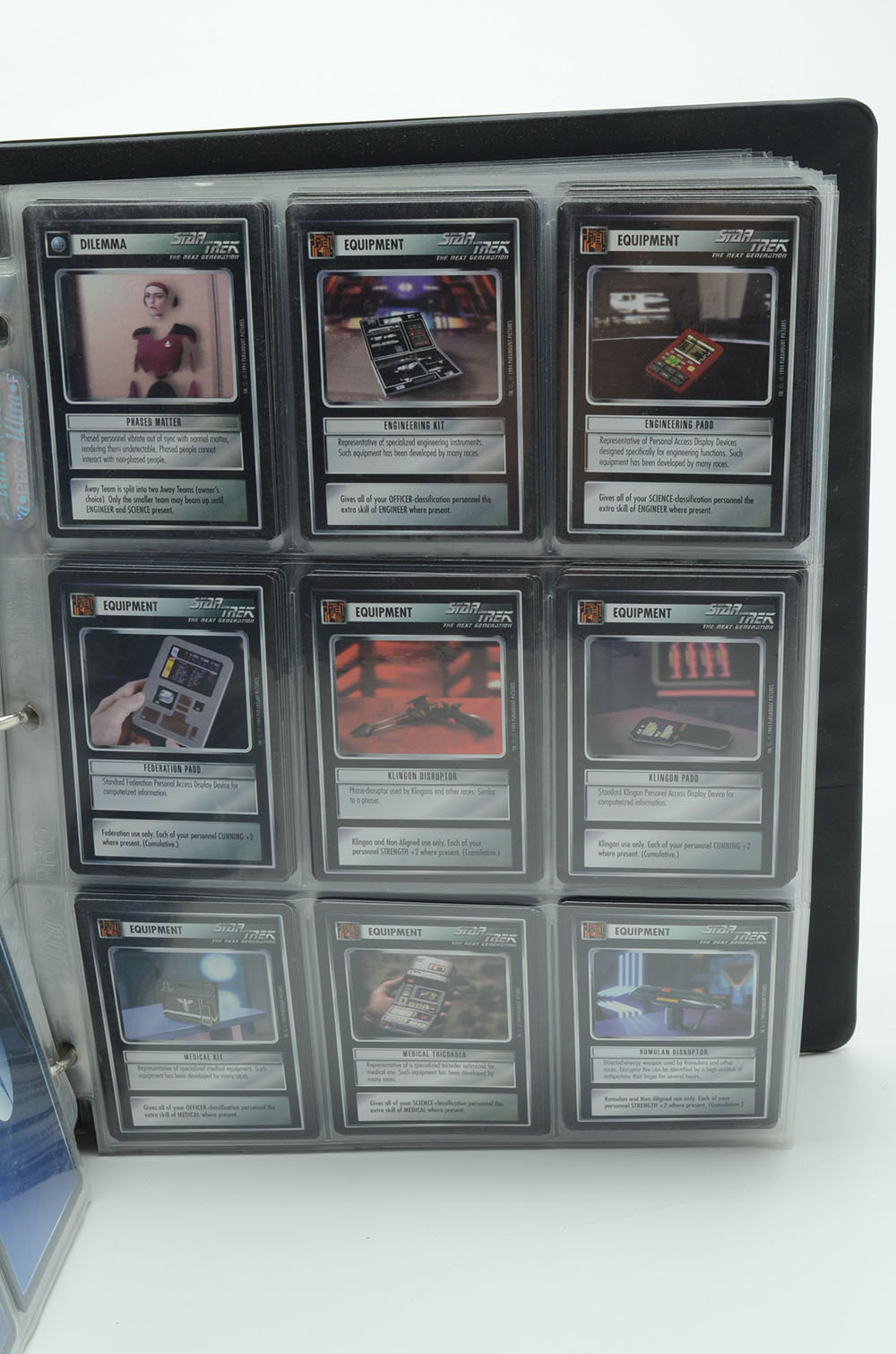 1990s “Star Trek: The Next Generation Card Game” Cards in Card Binder