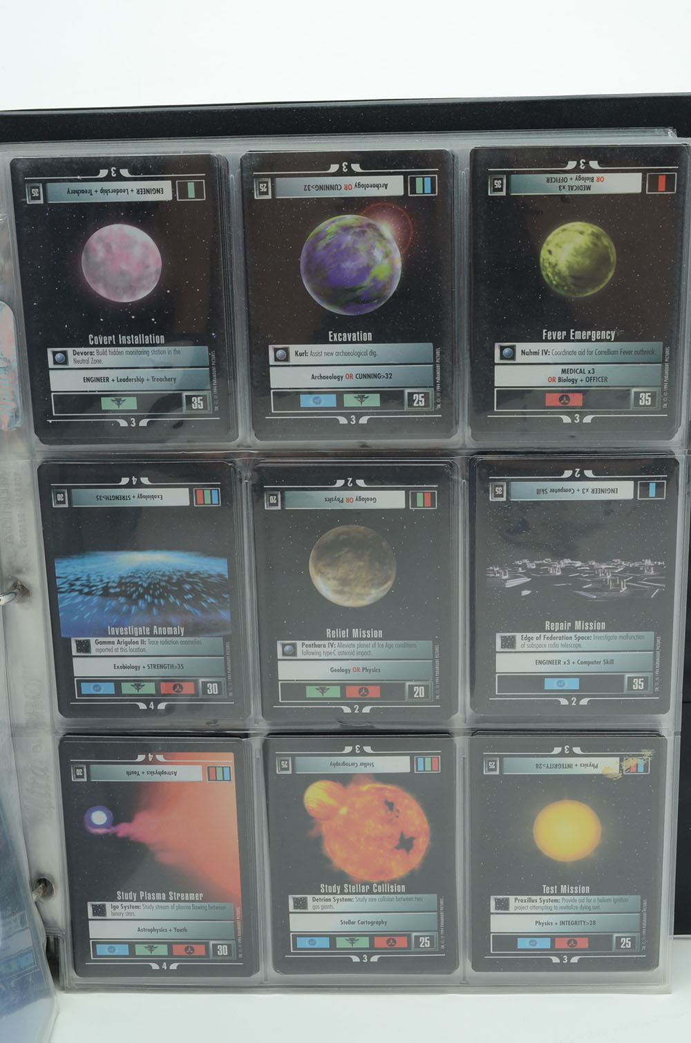 1990s “Star Trek: The Next Generation Card Game” Cards in Card Binder