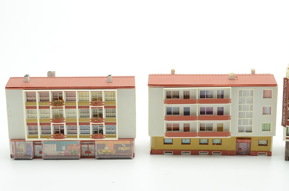 Collection of Miniature Railroad N Scale Layout Buildings including Warehouse