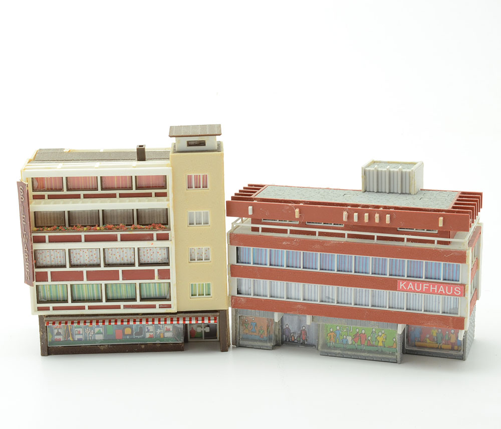 Collection of Miniature Railroad N Scale Layout Buildings including Warehouse