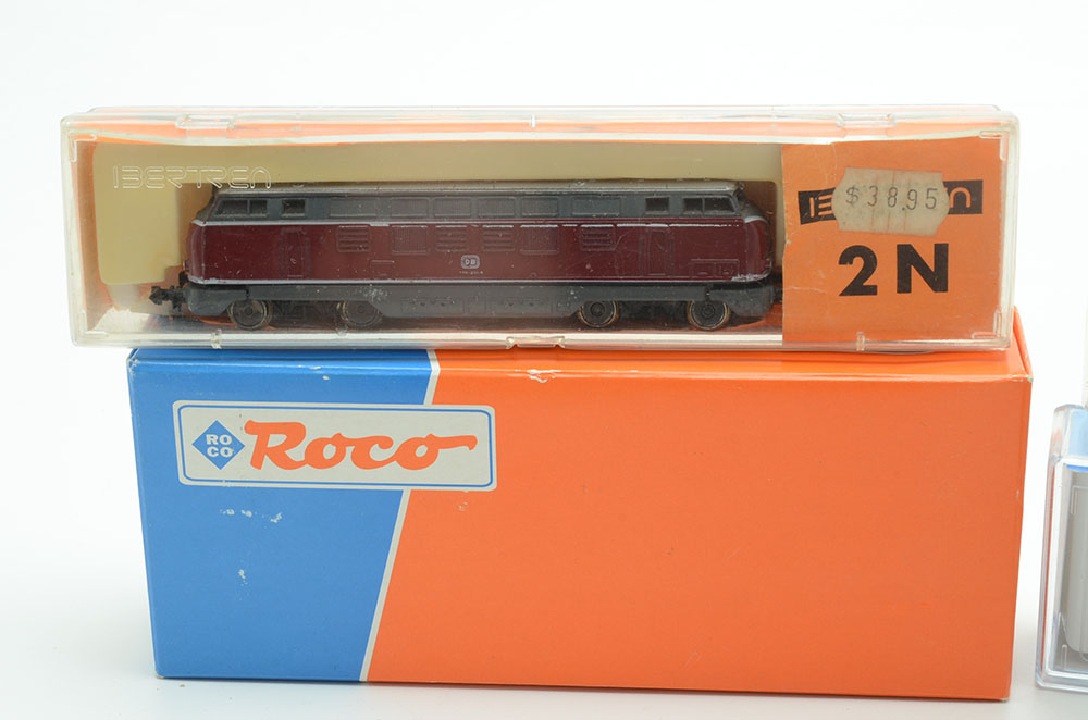 Group of European Train Cars and Diesel Engines in N Gauge