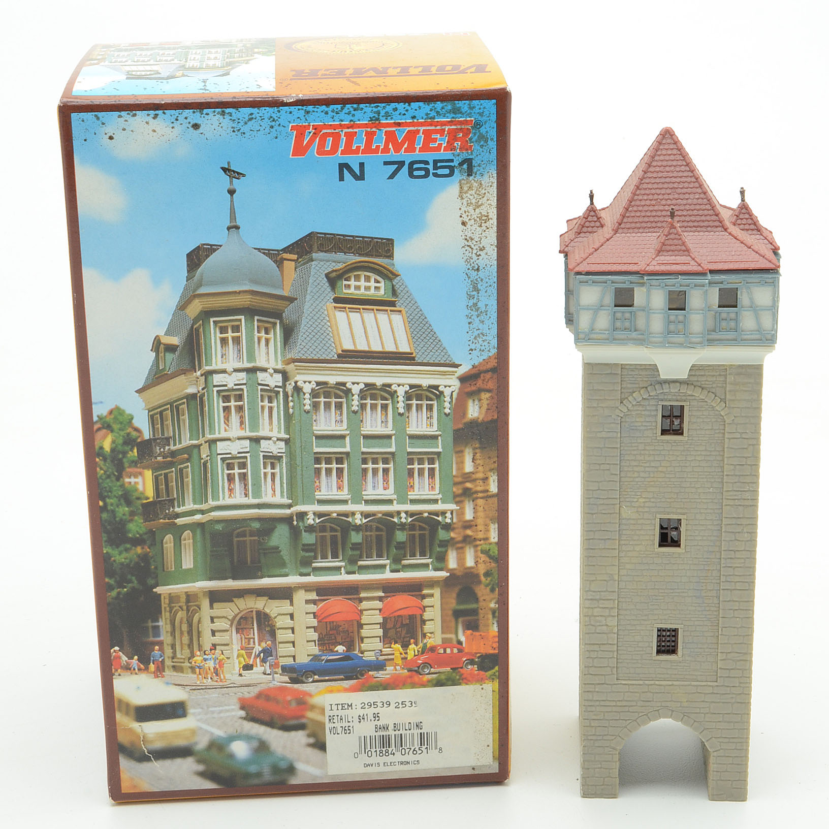 Collection of Miniature Railroad N Scale Layout Buildings including a Bank