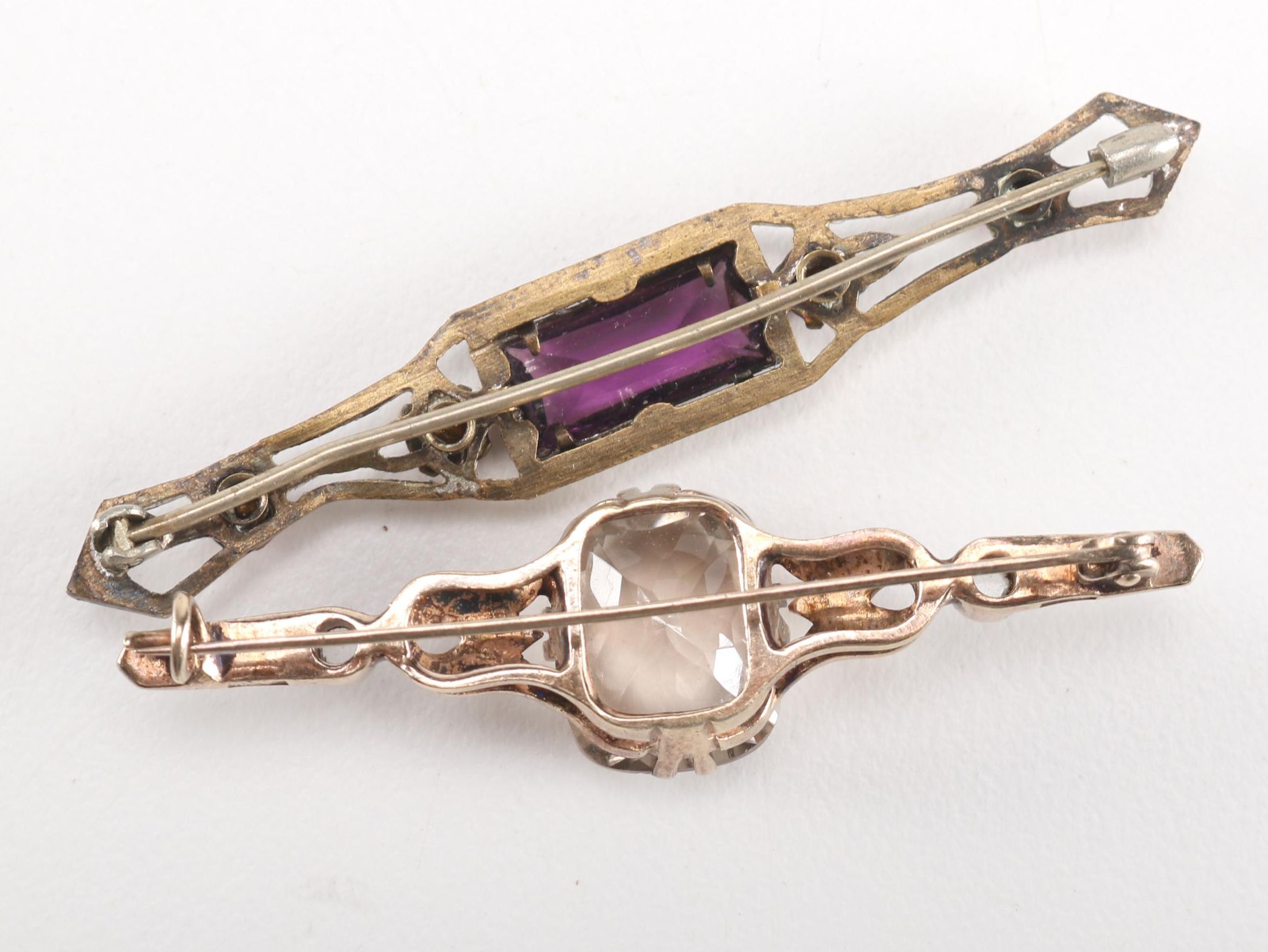 Vintage Brooches and Art Nouveau Mirror Pendant