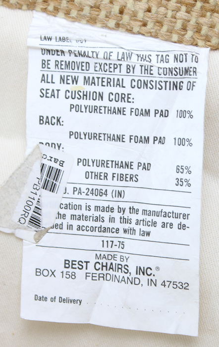 Khaki Tweed Arm Chair and Ottoman