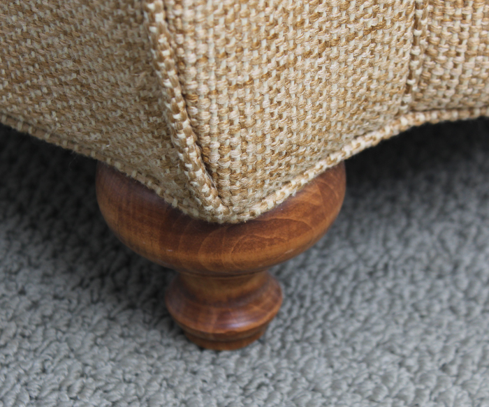 Khaki Tweed Arm Chair and Ottoman