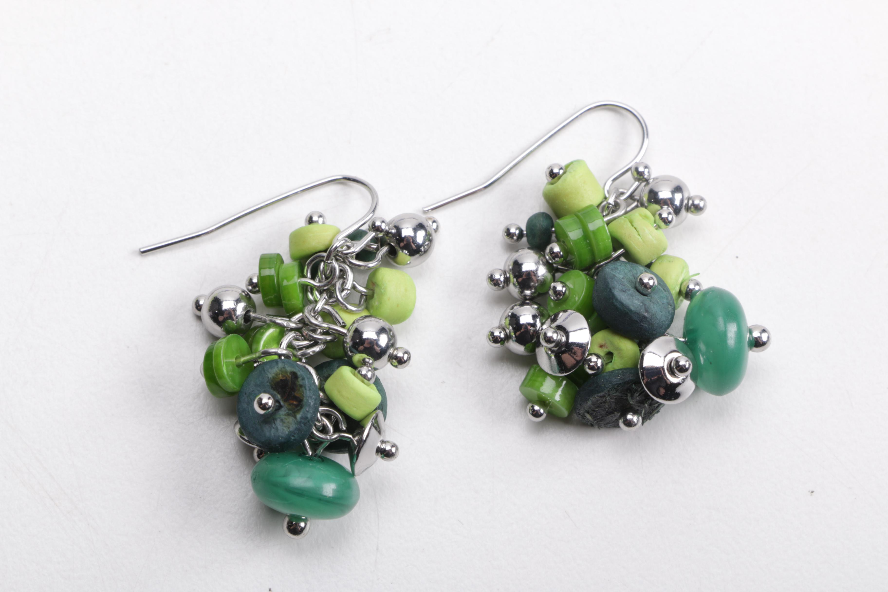 Green and Blue Costume Jewelry Including Chico's