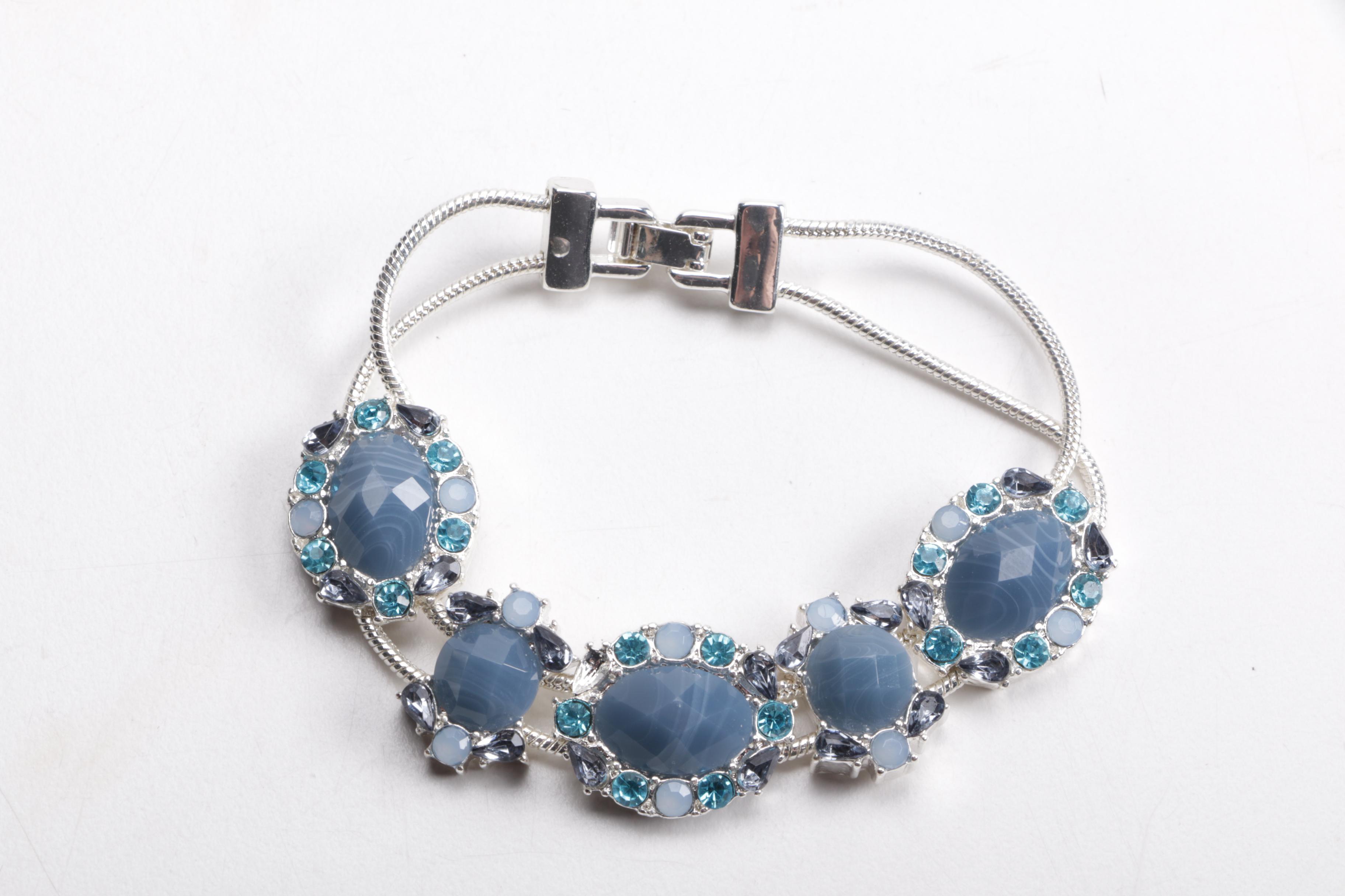 Green and Blue Costume Jewelry Including Chico's