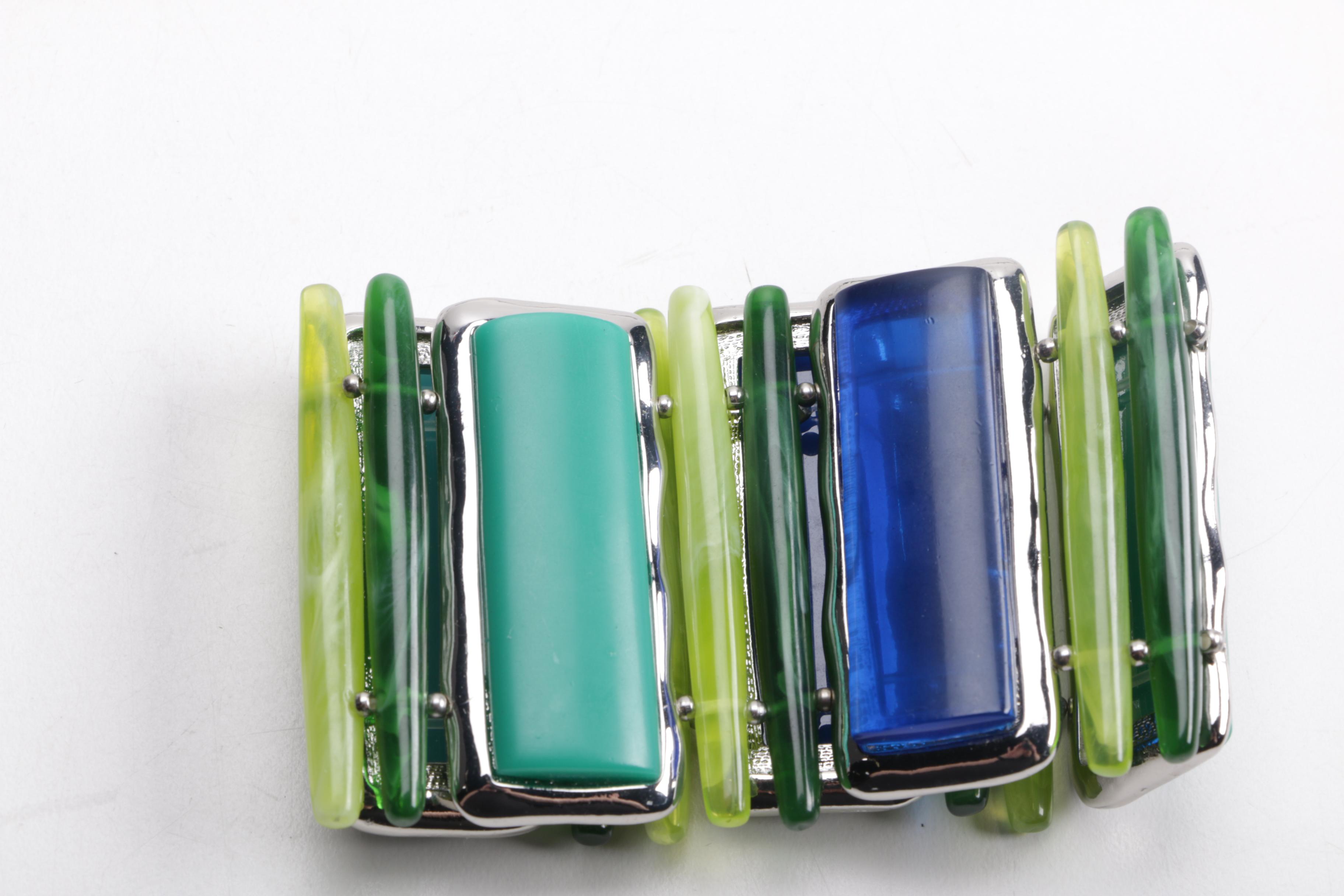 Green and Blue Costume Jewelry Including Chico's