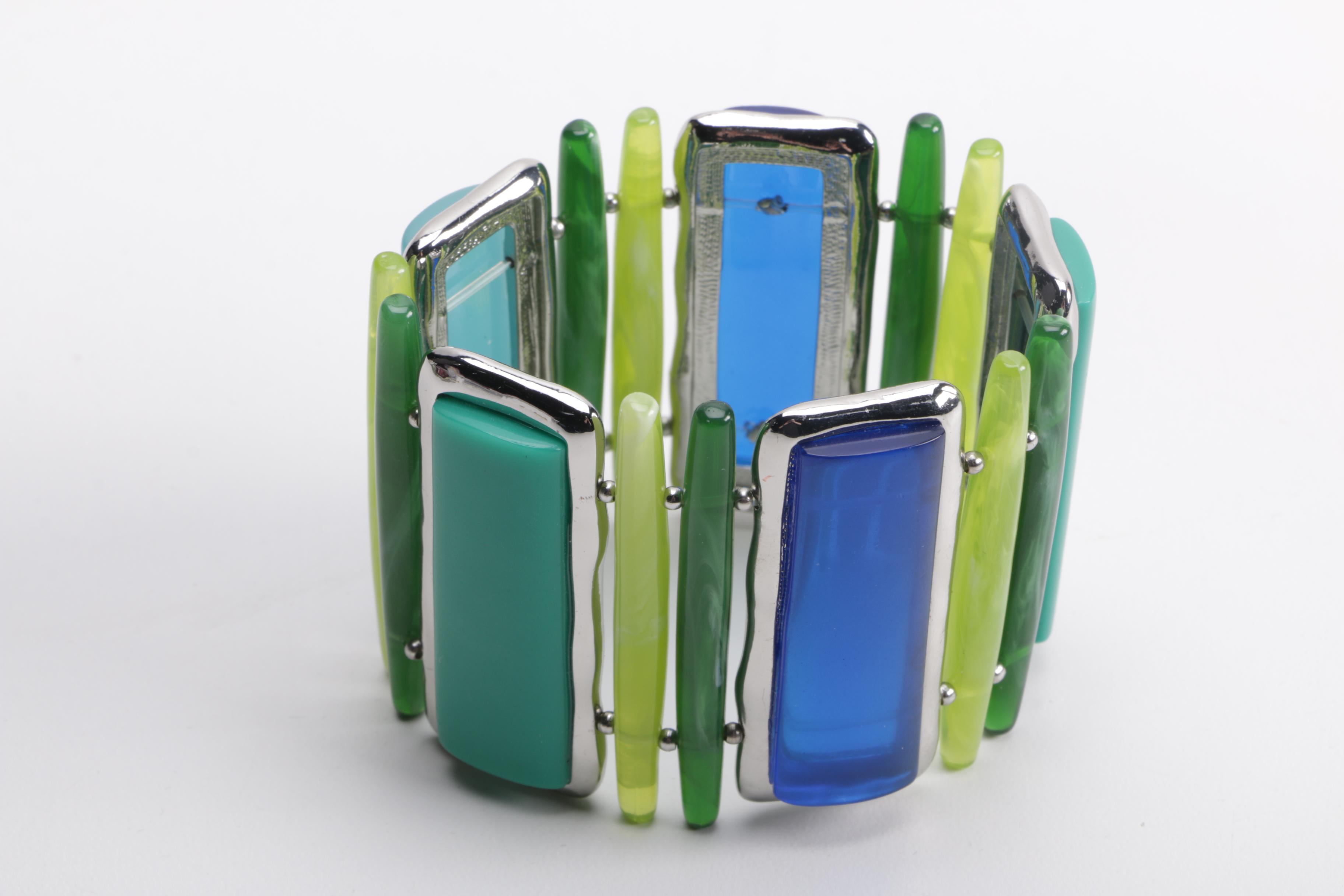 Green and Blue Costume Jewelry Including Chico's