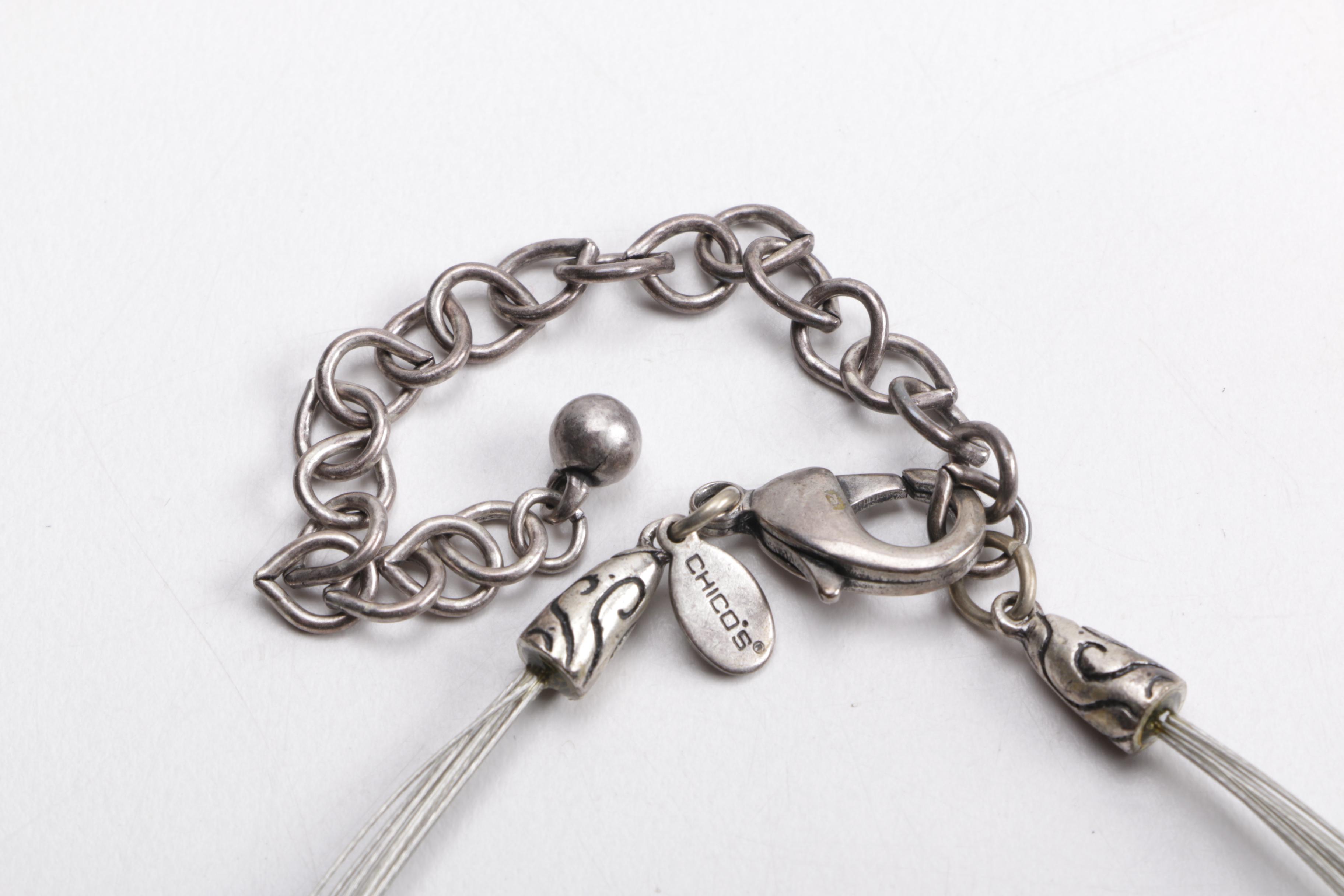 Green and Blue Costume Jewelry Including Chico's