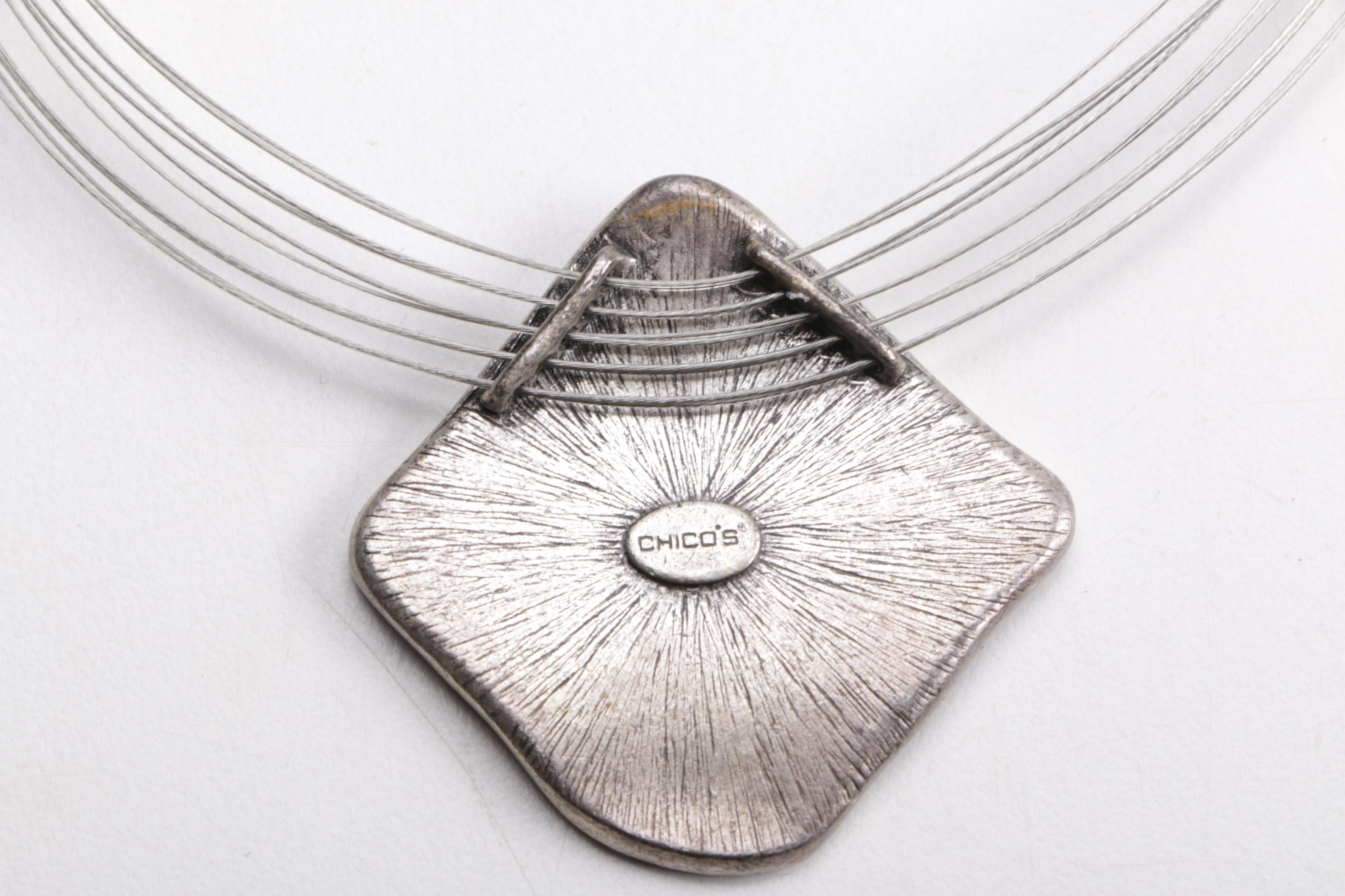 Green and Blue Costume Jewelry Including Chico's