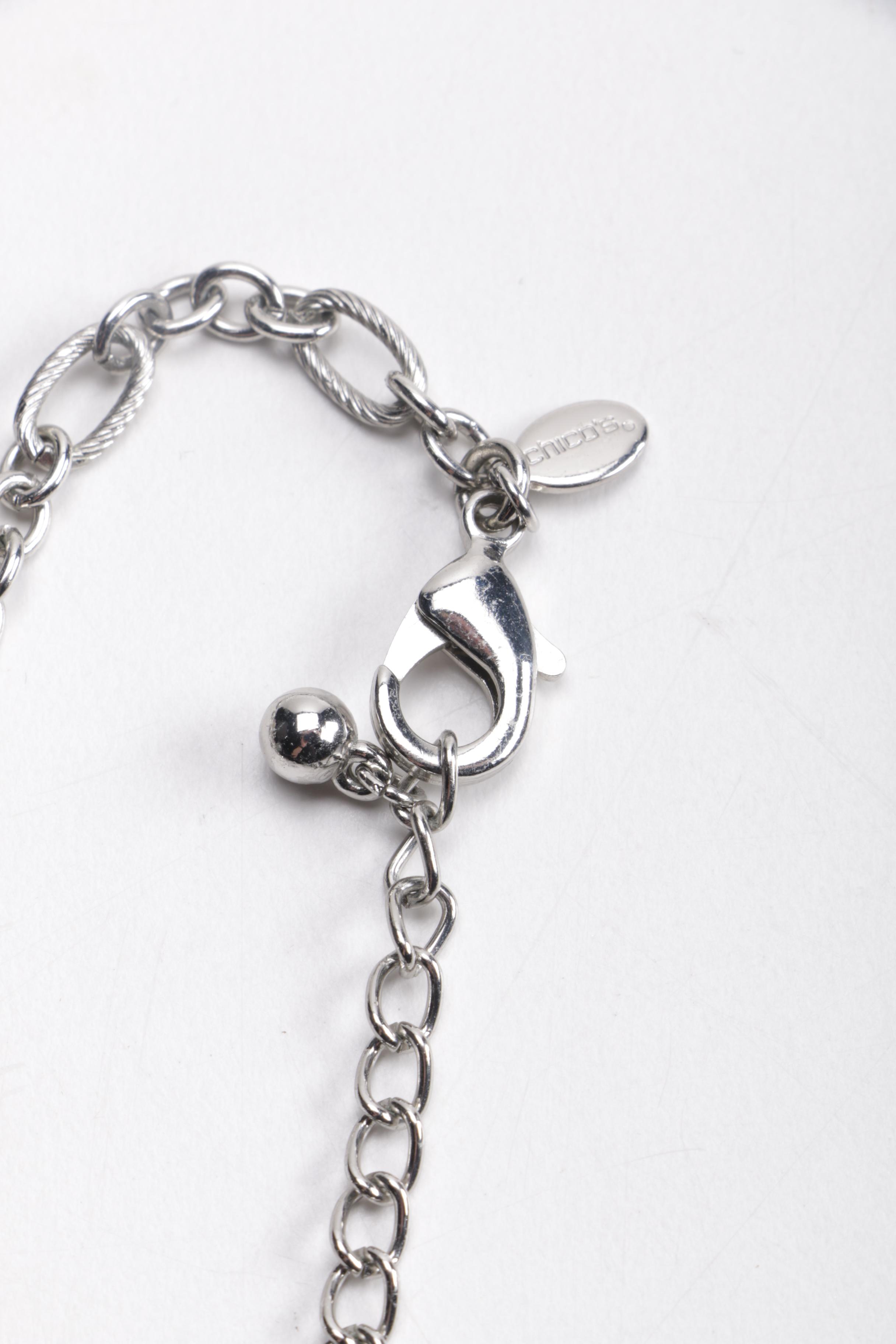 Green and Blue Costume Jewelry Including Chico's