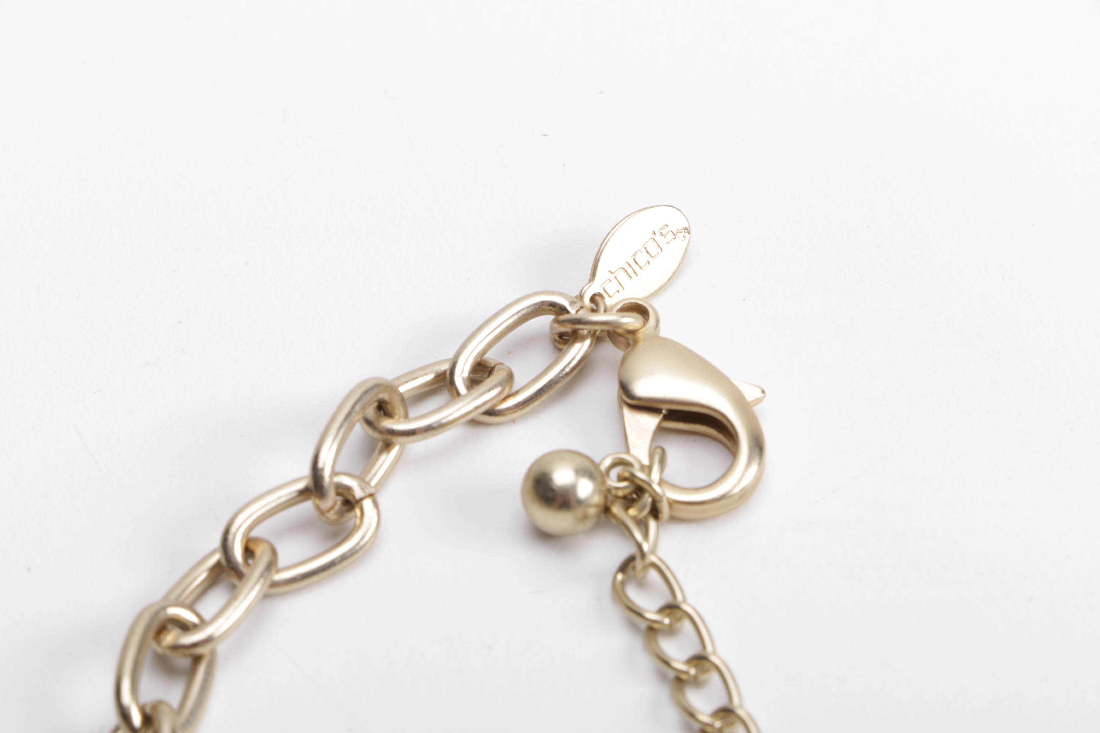 Green and Blue Costume Jewelry Including Chico's