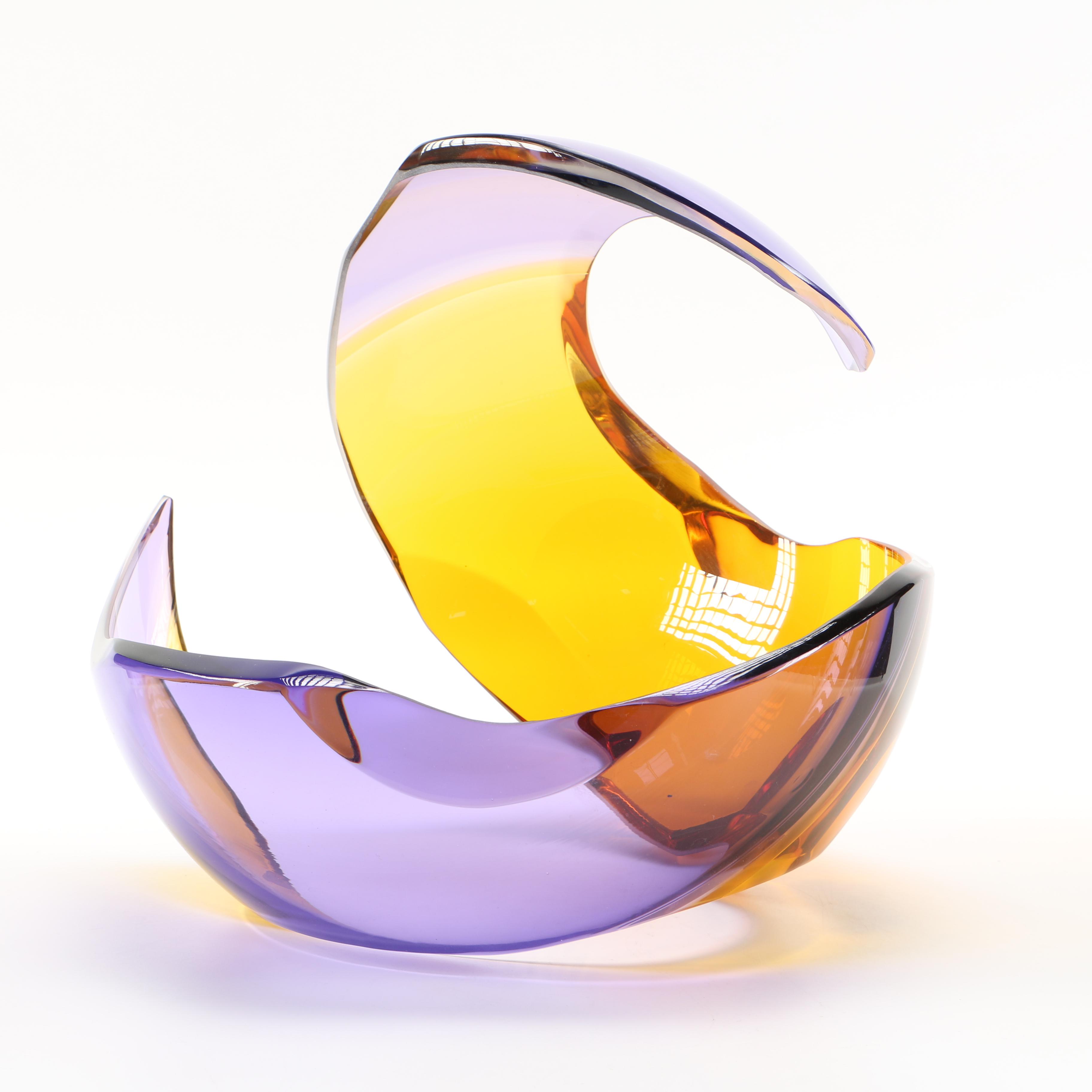 2005 Richard Silver Handblown Art Glass Sculpture