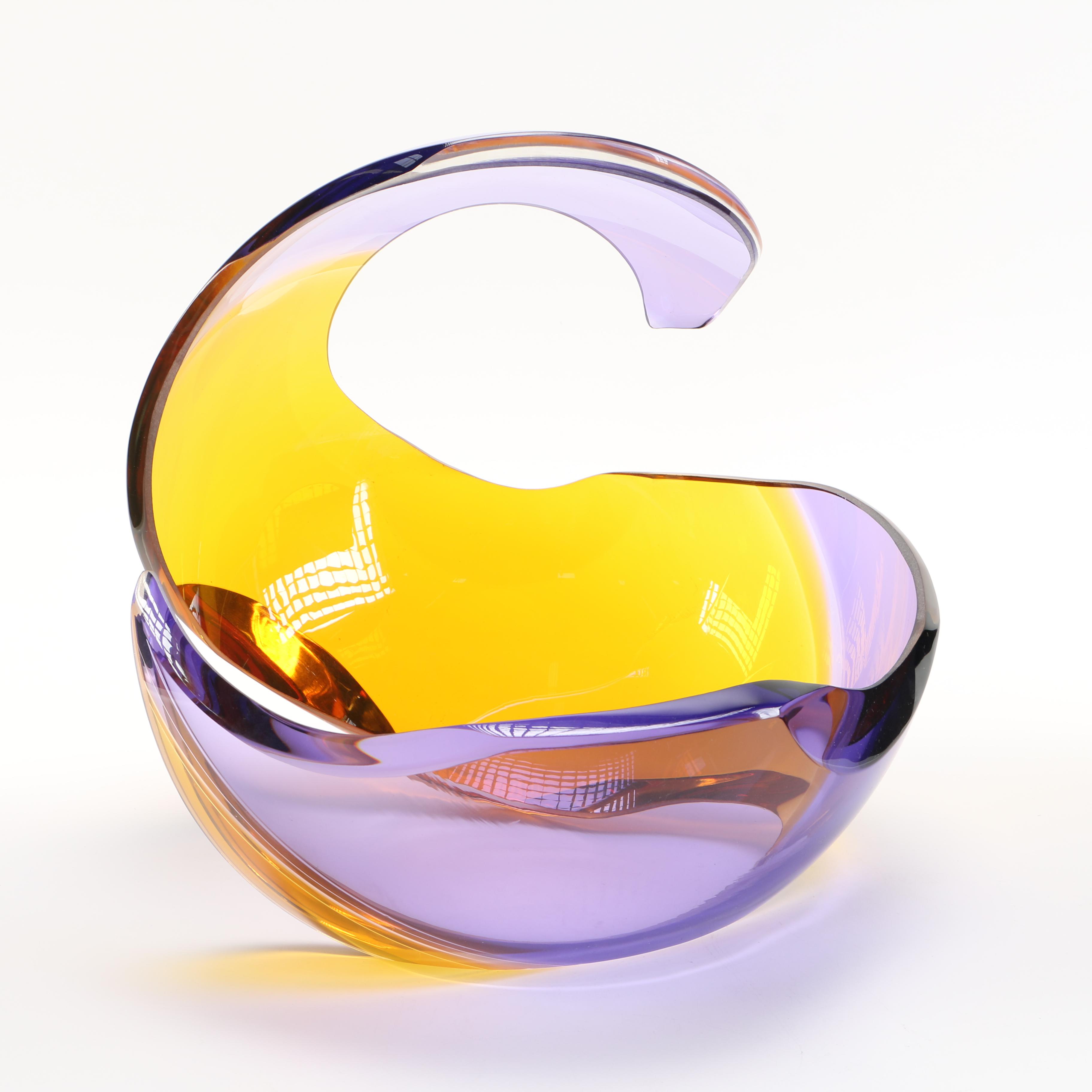 2005 Richard Silver Handblown Art Glass Sculpture