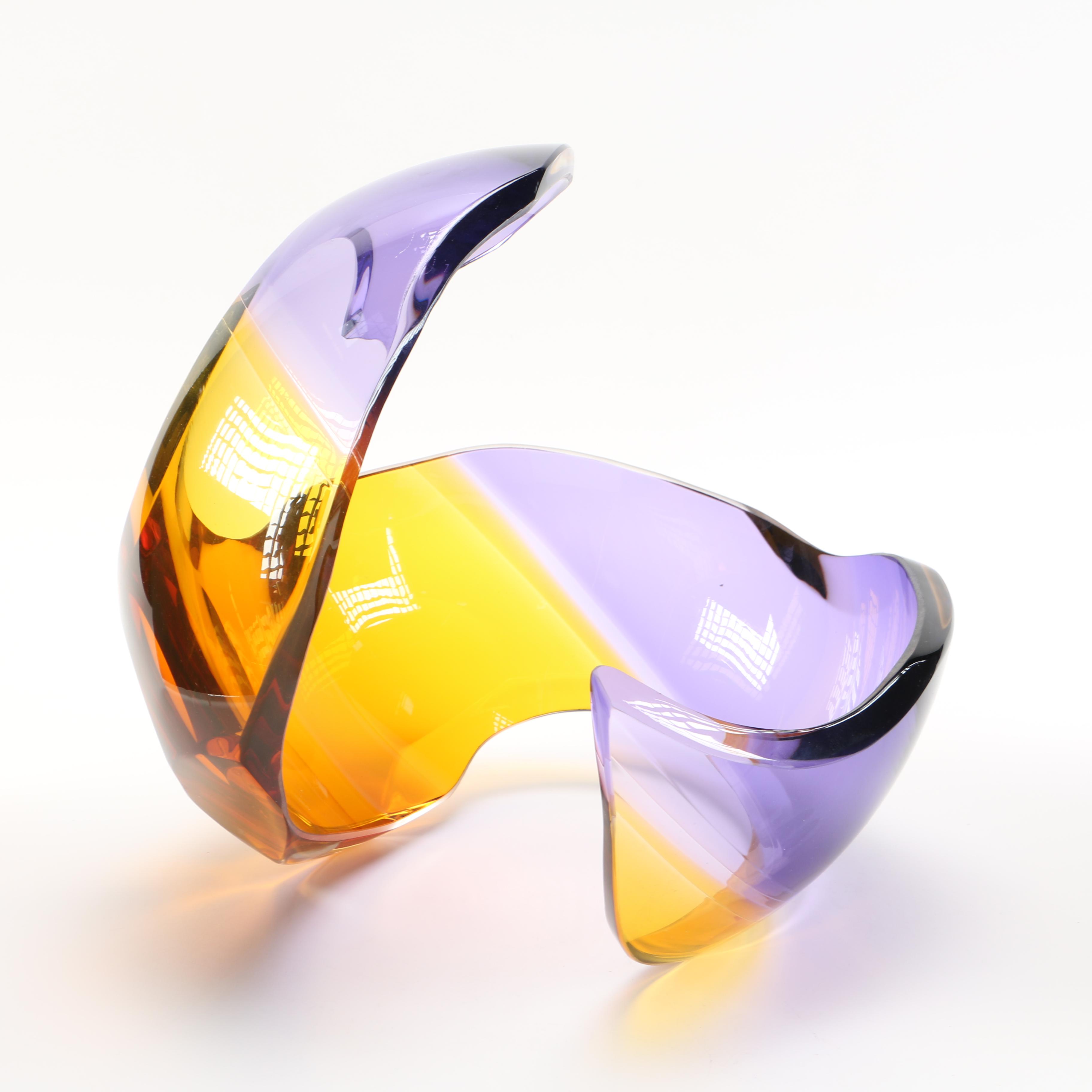 2005 Richard Silver Handblown Art Glass Sculpture