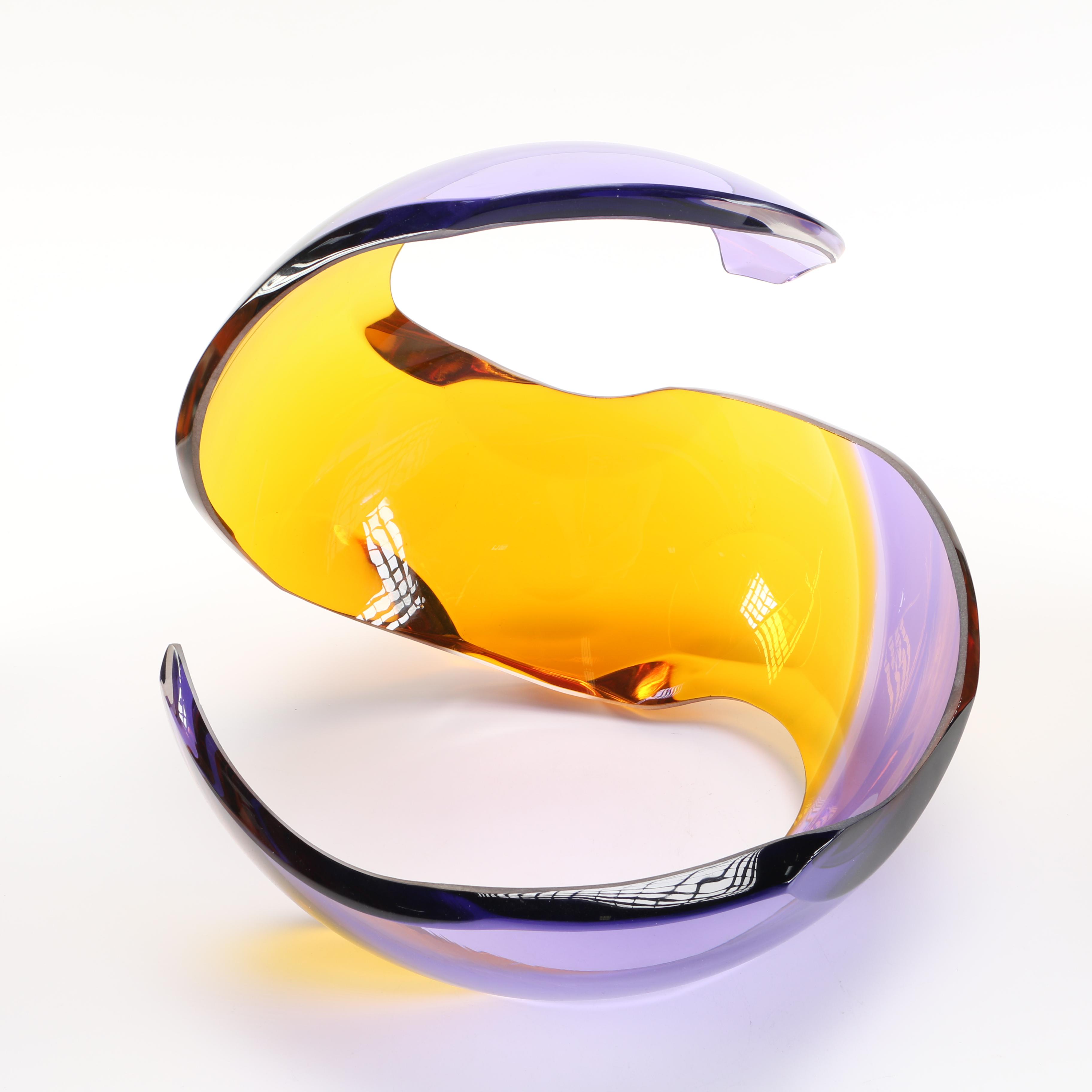 2005 Richard Silver Handblown Art Glass Sculpture