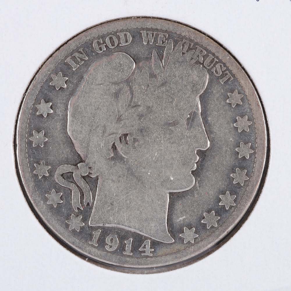 1914-S Barber Silver Half Dollar