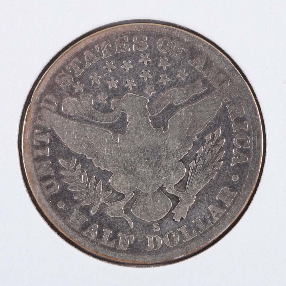 1914-S Barber Silver Half Dollar