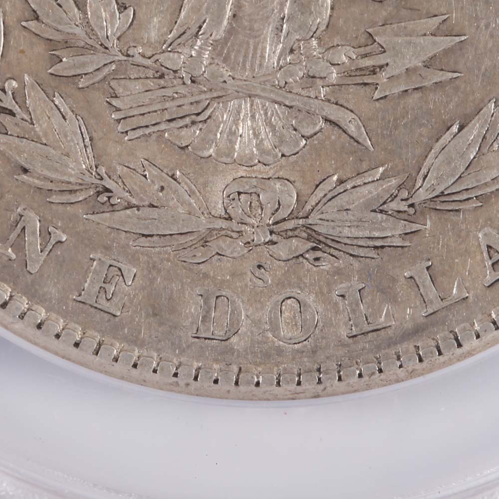 Graded AU 50 (by ANACS) 1904-S Morgan Silver Dollar