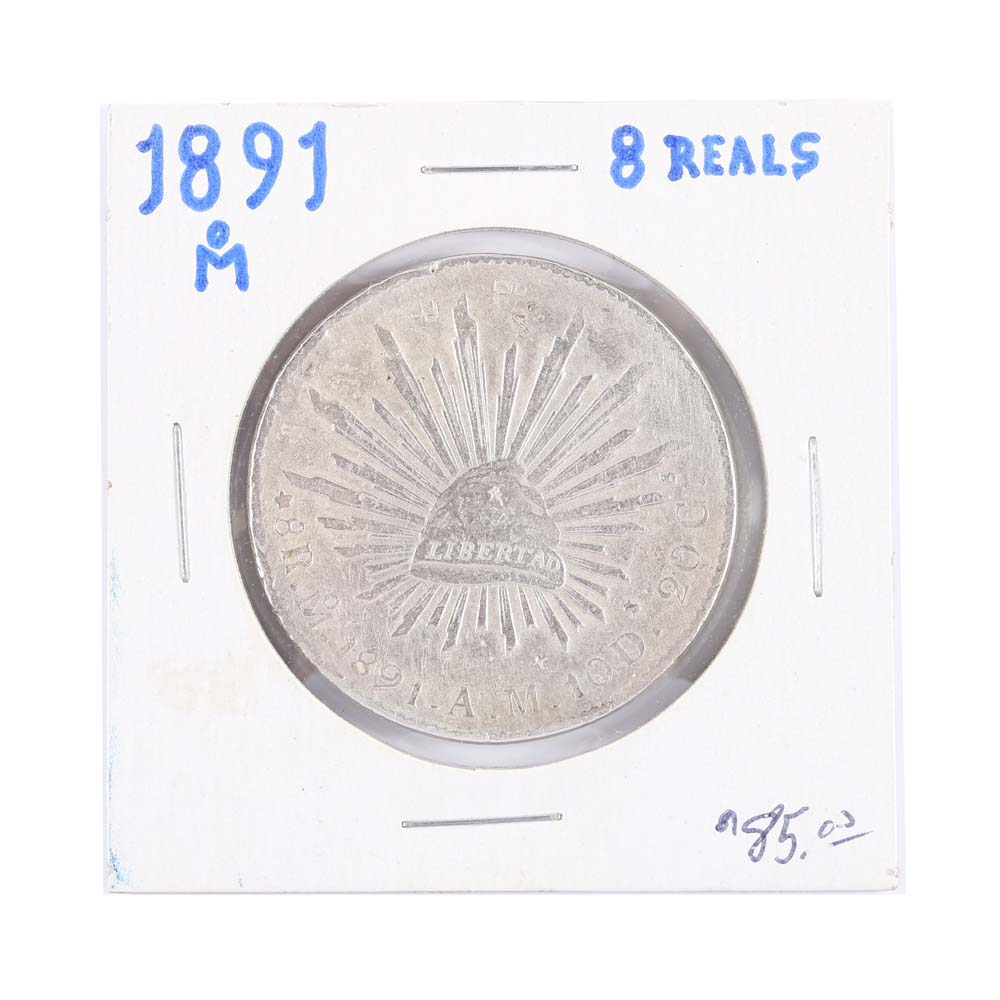 1891 Mexico 8 Reales Coin