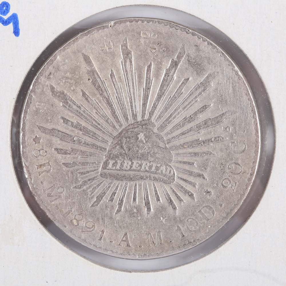 1891 Mexico 8 Reales Coin