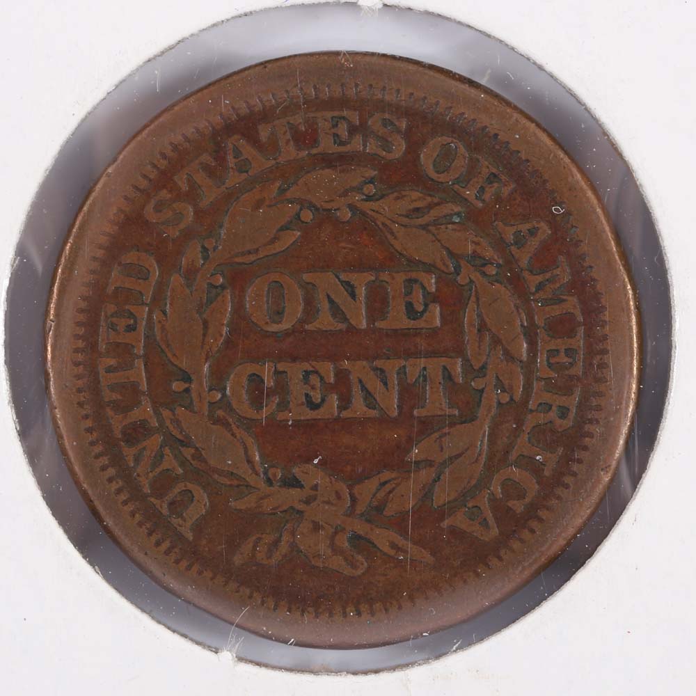 1850 Braided Hair Cent