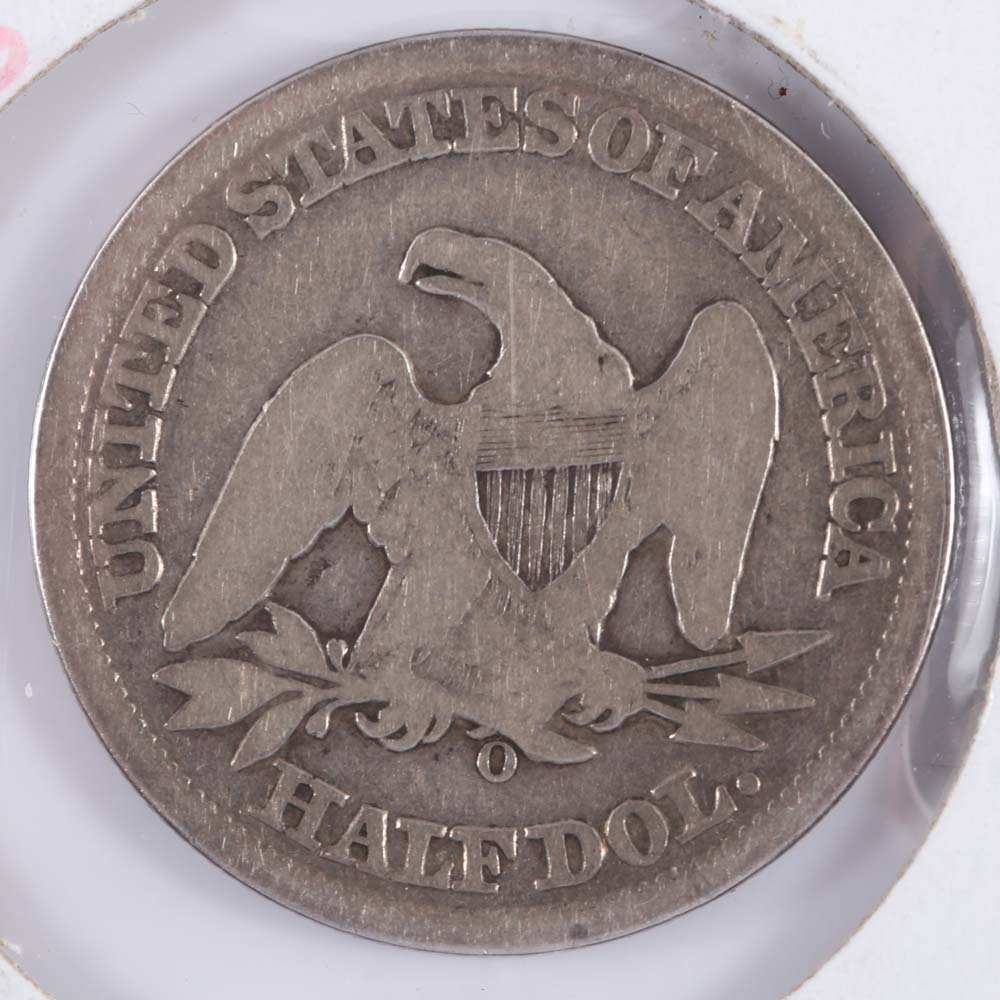 1858-O Liberty Seated Silver Half Dollar Coin