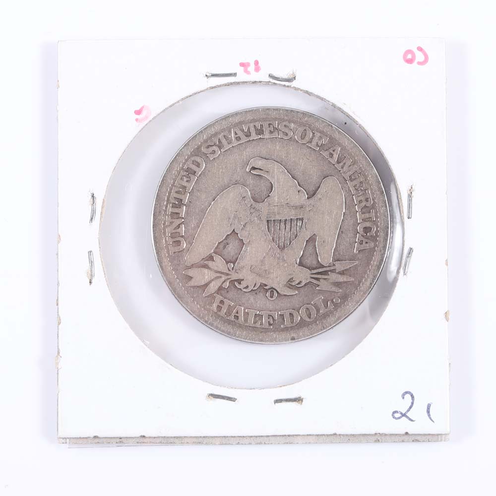 1858-O Liberty Seated Silver Half Dollar Coin