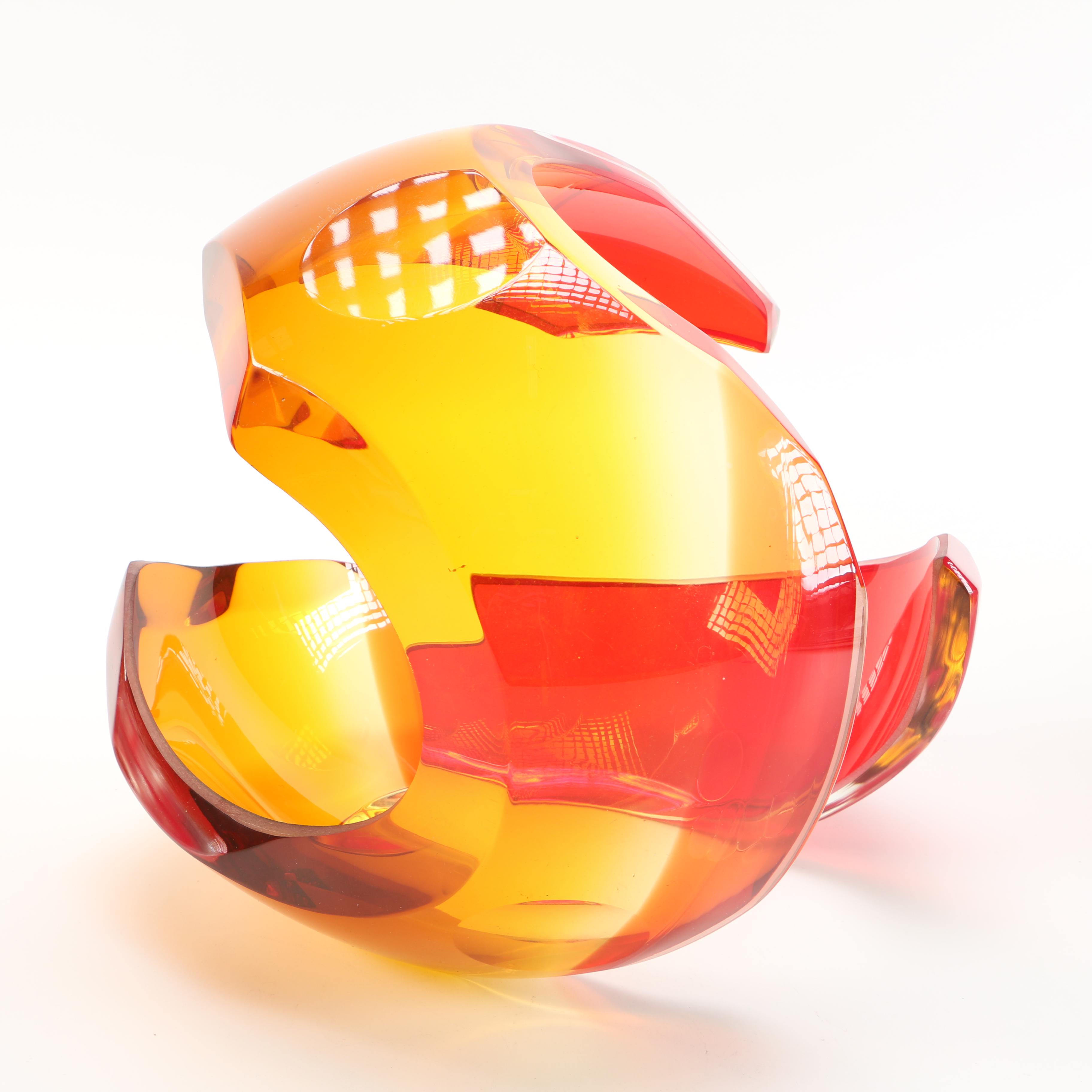 2005 Richard Silver Art Glass Sculpture