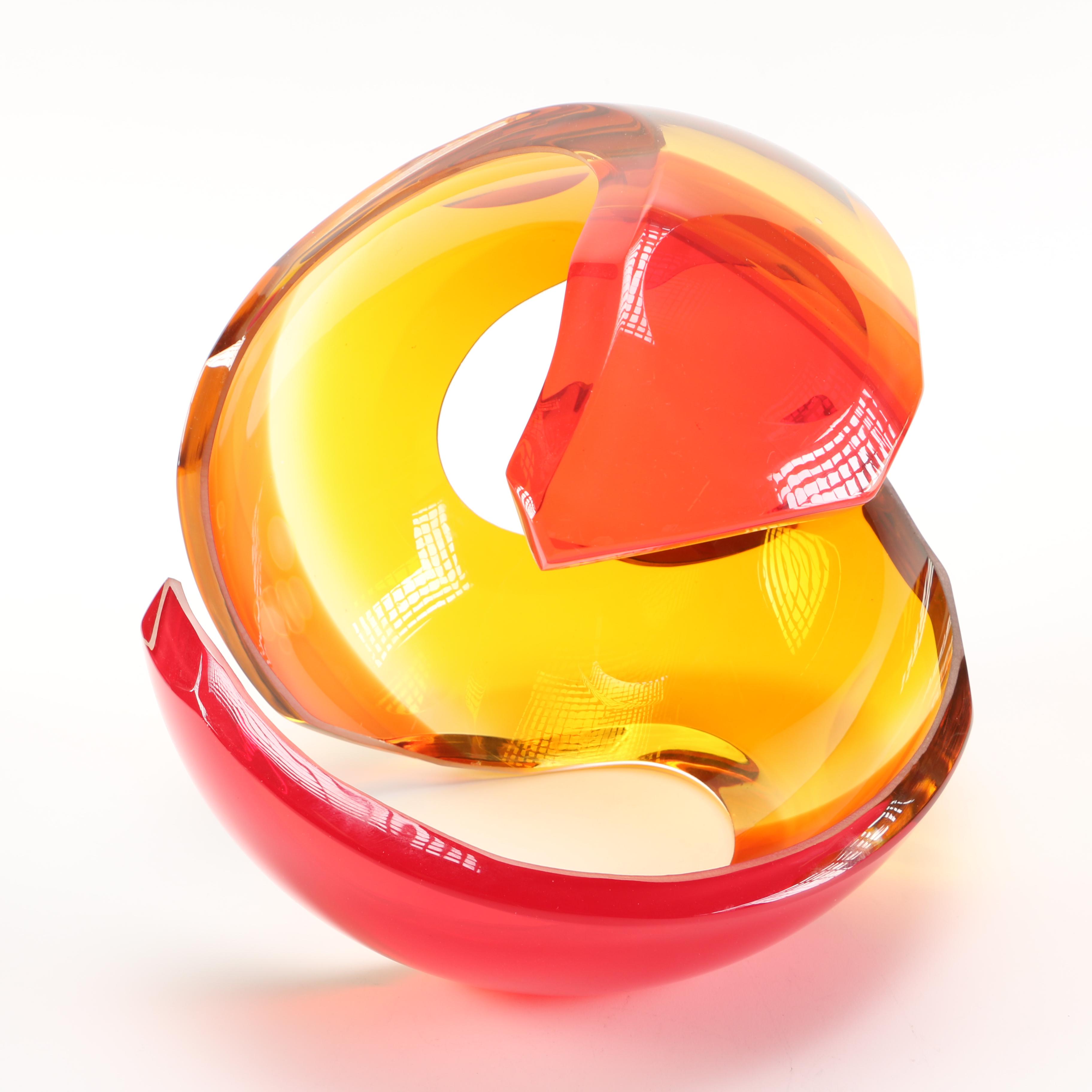 2005 Richard Silver Art Glass Sculpture